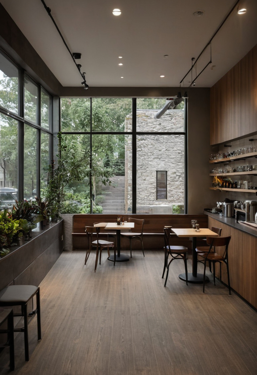 A small cafe interior needs a seat mix that supports comfort, turnover, and revenue interior planning detail